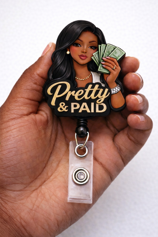 Pretty & Paid Badge Reel 💸✨ | Boss Babe Retractable ID Holder