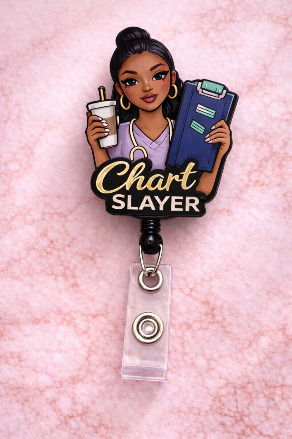 Chart Slayer Badge Reel 📋✨ | Nurse Life Retractable ID Holder