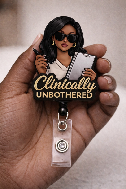 Clinically Unbothered Badge Reel 😎✨ | Funny Nurse Retractable ID Holder