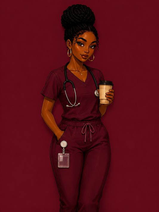 Healthcare Queen Acrylic Keychain | Black Nurse Gift | Melanin Medical Professional Charm