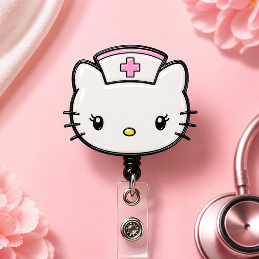 Hello Scrubby Nurse Badge Reel- (COMING SOON)