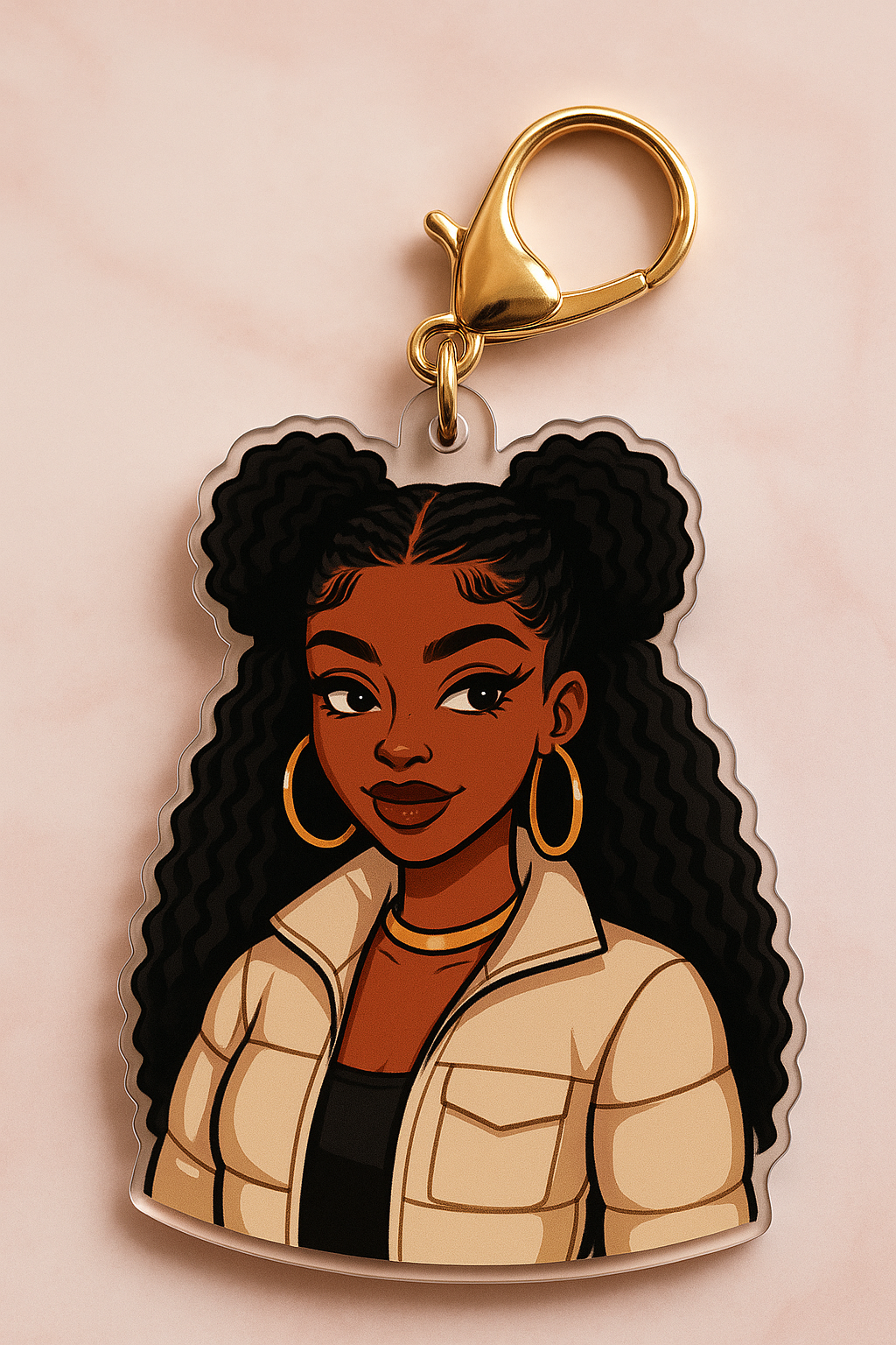 Pretty & Paid” Black girl Inspired Baddie Keychain