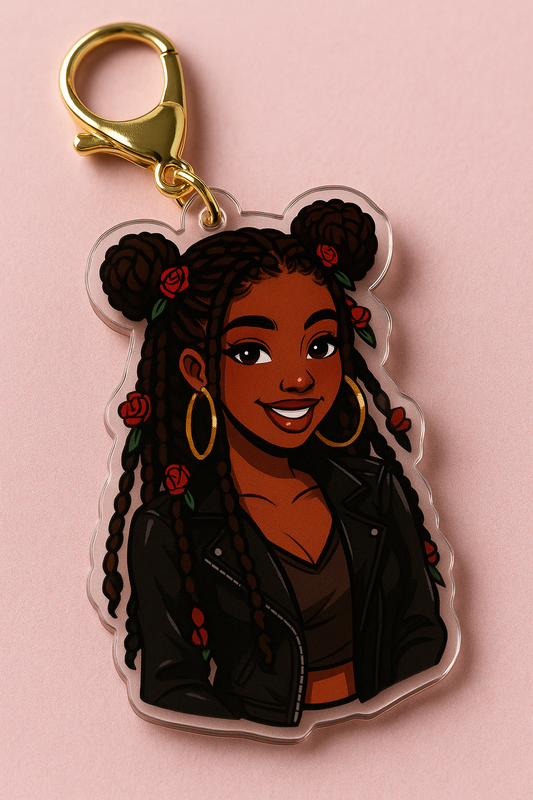 Faux locs Black girl Inspired –  Keychain