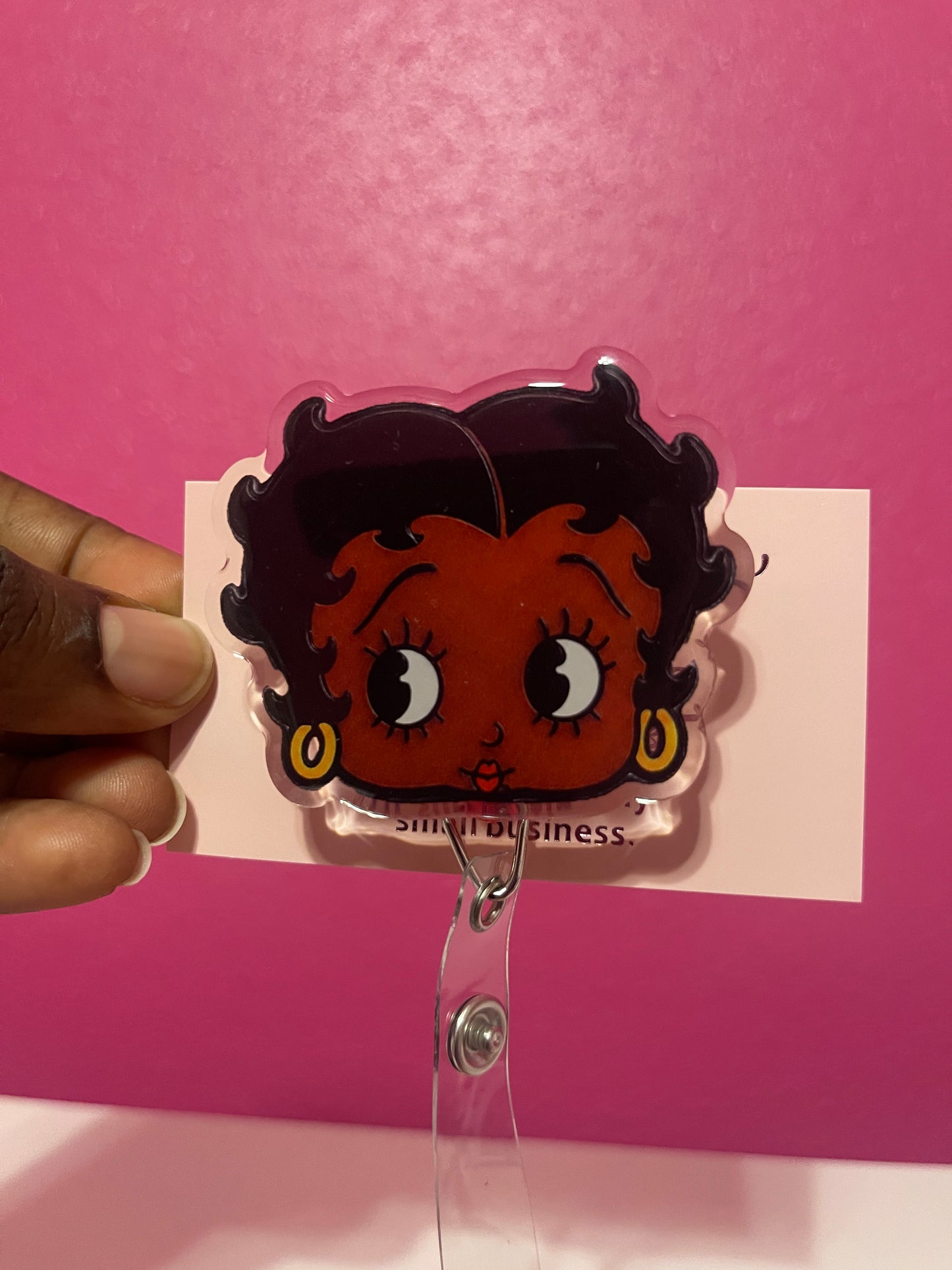 Vintage Girl Cartoon |Badge Reel | ID Holder