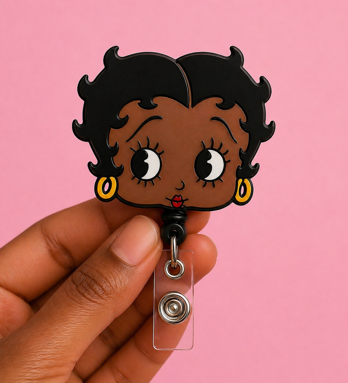 Vintage Girl Cartoon |Badge Reel | ID Holder